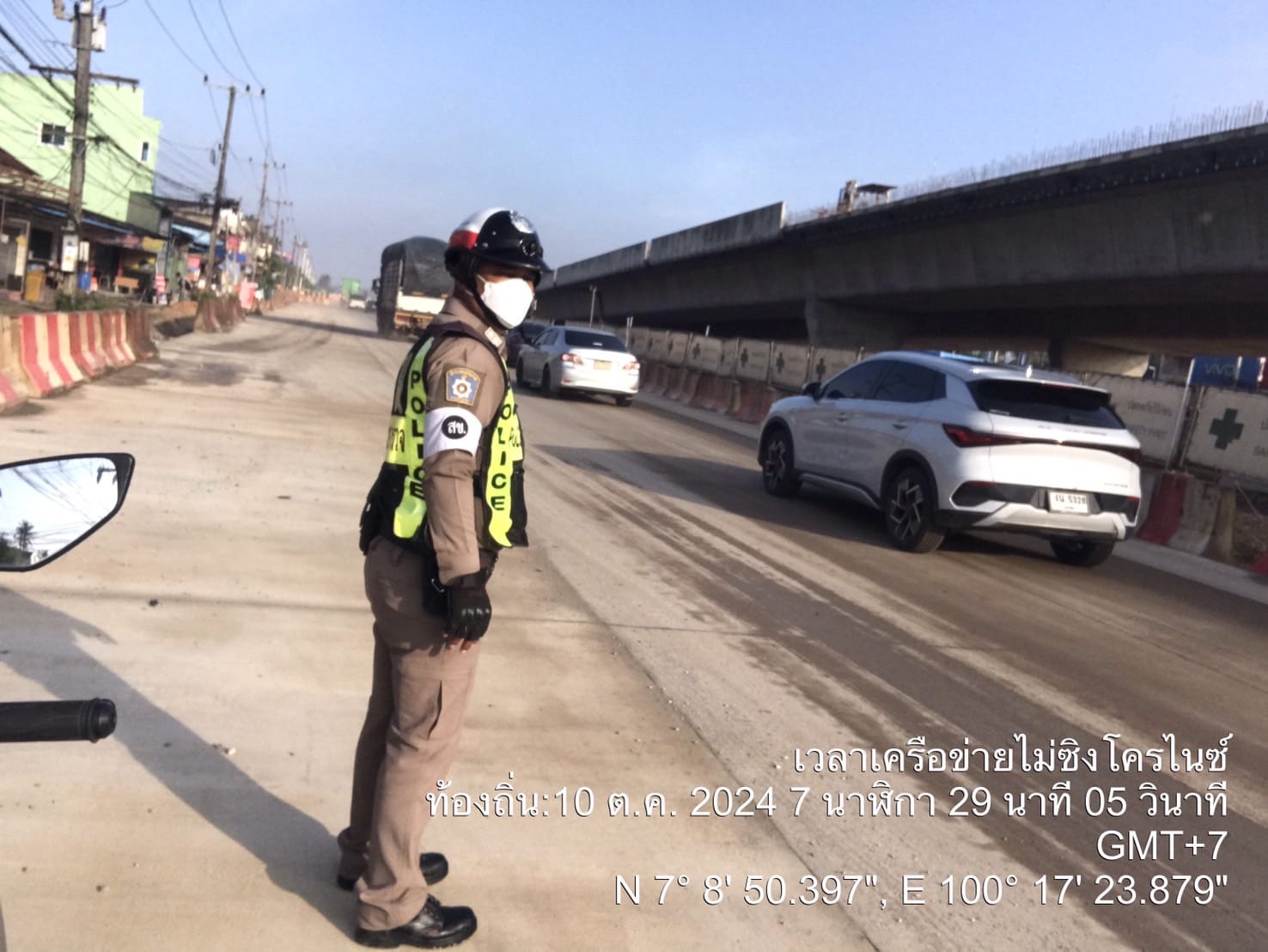 ตรวจสภาพการจราจร ช่วงก่อสร้างสะพานข้ามแยกคูหา