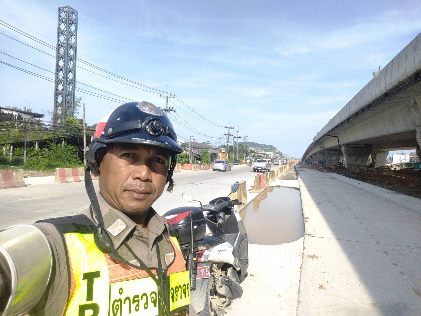 ตรวจสภาพการจราจร ช่วงก่อสร้างสะพานข้ามแยกคูหา