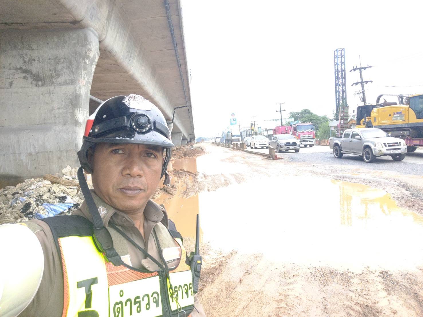 ตรวจสภาพการจราจร ช่วงก่อสร้างสะพานข้ามแยกคูหา